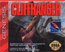 Cartridge artwork for Cliffhanger on the Sega Nomad.