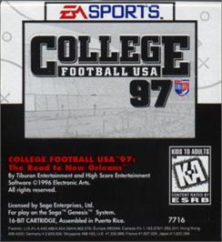 Cartridge artwork for College Football Usa 97 on the Sega Nomad.