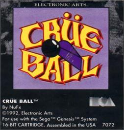 Cartridge artwork for Crüe Ball on the Sega Nomad.