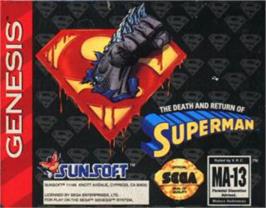 Cartridge artwork for Death and Return of Superman, The on the Sega Nomad.