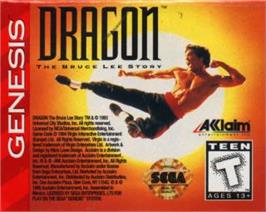 Cartridge artwork for Dragon - The Bruce Lee Story on the Sega Nomad.