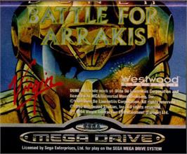Cartridge artwork for Dune - The Battle for Arrakis on the Sega Nomad.