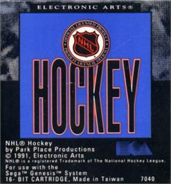Cartridge artwork for Ea Hockey on the Sega Nomad.