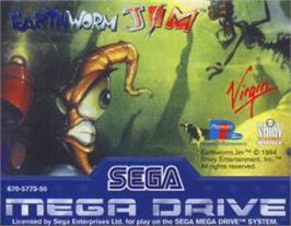 Cartridge artwork for Earthworm Jim on the Sega Nomad.