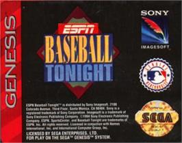 Cartridge artwork for Espn Baseball Tonight on the Sega Nomad.