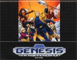Cartridge artwork for Ex-mutants on the Sega Nomad.