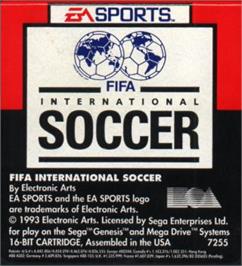 Cartridge artwork for FIFA International Soccer on the Sega Nomad.