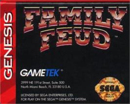 Cartridge artwork for Family Feud on the Sega Nomad.