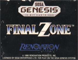 Cartridge artwork for Final Zone on the Sega Nomad.