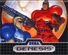 Cartridge artwork for Forgotten Worlds on the Sega Nomad.