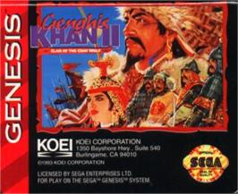 Cartridge artwork for Genghis Khan II - Clan of the Gray Wolf on the Sega Nomad.