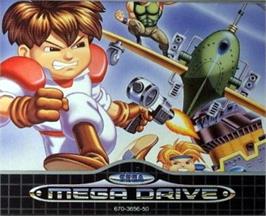 Cartridge artwork for Gunstar Heroes on the Sega Nomad.