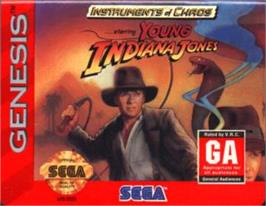 Cartridge artwork for Instruments Of Chaos Starring Young Indiana Jones on the Sega Nomad.