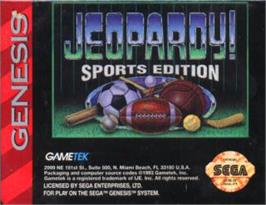 Cartridge artwork for Jeopardy! Sports Edition on the Sega Nomad.