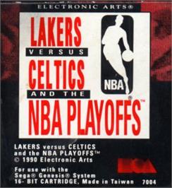 Cartridge artwork for Lakers Versus Celtics And The Nba Playoffs on the Sega Nomad.