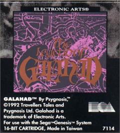Cartridge artwork for Legend Of Galahad, The on the Sega Nomad.