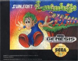 Cartridge artwork for Lemmings on the Sega Nomad.