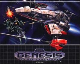 Cartridge artwork for Lightning Force: Quest for the Darkstar on the Sega Nomad.