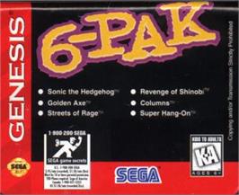 Cartridge artwork for Mega Games 6 on the Sega Nomad.