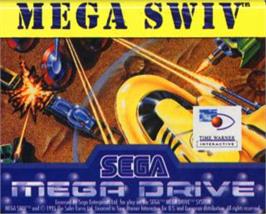 Cartridge artwork for Mega Swiv on the Sega Nomad.