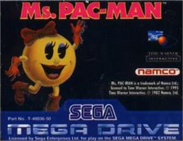 Cartridge artwork for Ms. Pac-man on the Sega Nomad.
