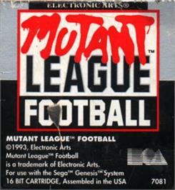 Cartridge artwork for Mutant League Football on the Sega Nomad.