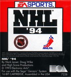 Cartridge artwork for NHL Hockey '94 on the Sega Nomad.