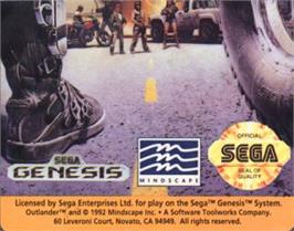 Cartridge artwork for Outlander on the Sega Nomad.