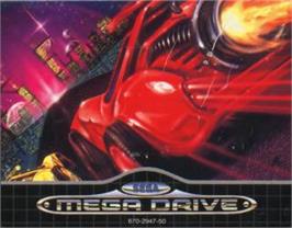 Cartridge artwork for Outrun 2019 on the Sega Nomad.