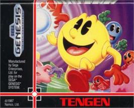 Cartridge artwork for Pac-mania on the Sega Nomad.