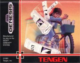 Cartridge artwork for Paperboy on the Sega Nomad.
