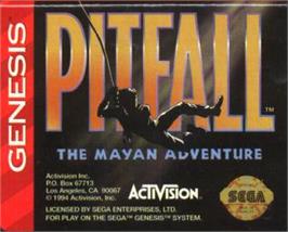 Cartridge artwork for Pitfall: The Mayan Adventure on the Sega Nomad.