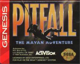 Cartridge artwork for Pitfall - The Mayan Adventure on the Sega Nomad.