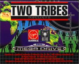 Cartridge artwork for Populous 2 - Two Tribes on the Sega Nomad.