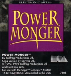 Cartridge artwork for Power Monger on the Sega Nomad.