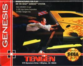 Cartridge artwork for Race Drivin' on the Sega Nomad.
