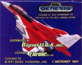 Cartridge artwork for Raiden Trad on the Sega Nomad.