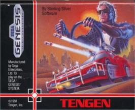 Cartridge artwork for Road Blasters on the Sega Nomad.