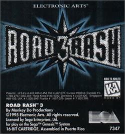 Cartridge artwork for Road Rash 3 on the Sega Nomad.