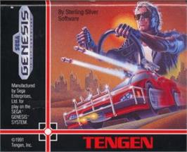 Cartridge artwork for Roadblasters on the Sega Nomad.