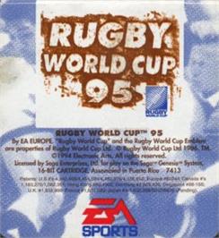 Cartridge artwork for Rugby World Cup 1995 on the Sega Nomad.