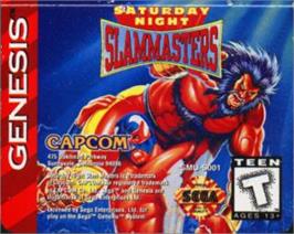 Cartridge artwork for Saturday Night Slam Masters on the Sega Nomad.