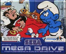 Cartridge artwork for Schtroumpfs, Les on the Sega Nomad.