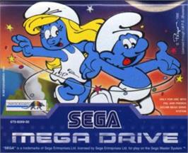 Cartridge artwork for Schtroumpfs Autour Du Monde, Les on the Sega Nomad.