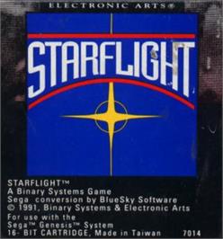 Cartridge artwork for Starflight on the Sega Nomad.