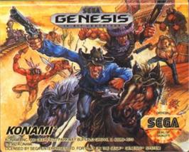 Cartridge artwork for Sunset Riders on the Sega Nomad.