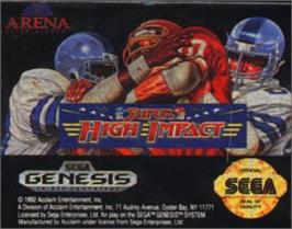 Cartridge artwork for Super High Impact on the Sega Nomad.