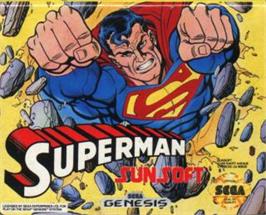 Cartridge artwork for Superman - The Man Of Steel on the Sega Nomad.