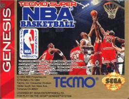 Cartridge artwork for Tecmo Super Nba Basketball on the Sega Nomad.