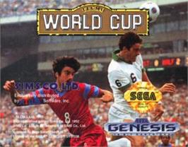 Cartridge artwork for Tecmo World Cup 92 on the Sega Nomad.
